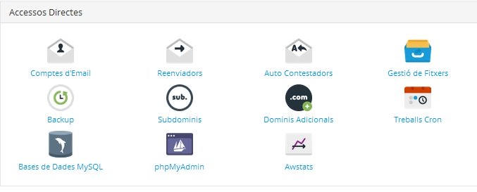 Accessos directes a cPanel