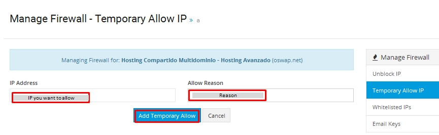 Allow an IP Address