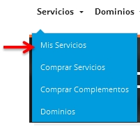 Menú Servicios>Mis Servicios