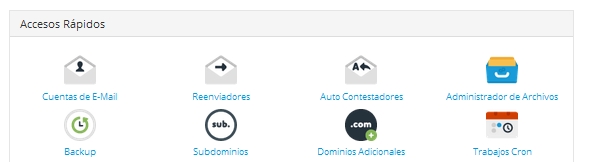 Acceso rápidos a cPanel