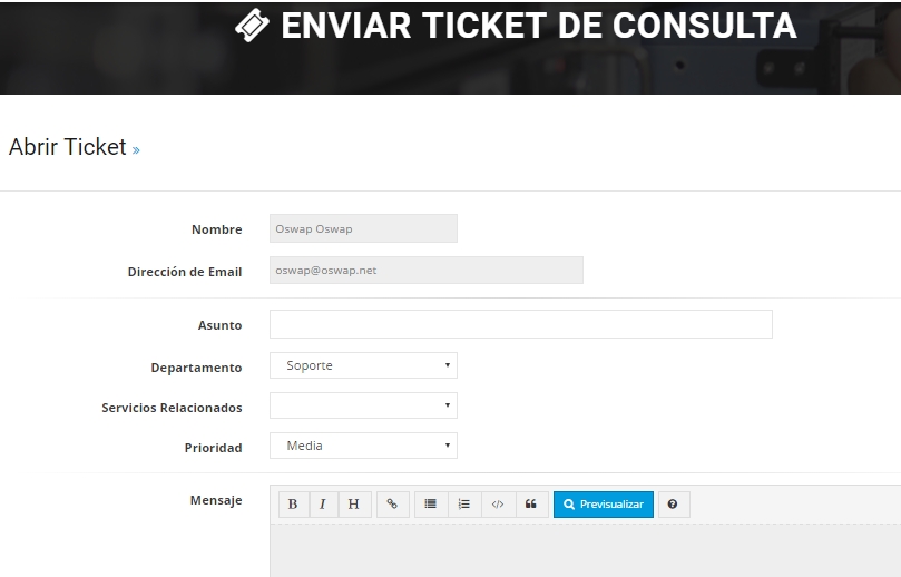 Formulario Soporte Formulario Soporte